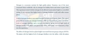 abstract of a lab report